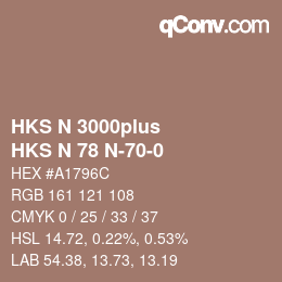 カラーコード: HKS N 3000plus - HKS N 78 N-70-0 | qconv.com