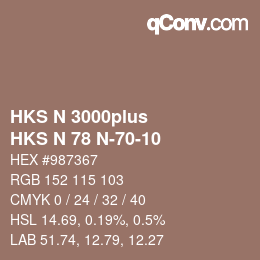 Code couleur: HKS N 3000plus - HKS N 78 N-70-10 | qconv.com