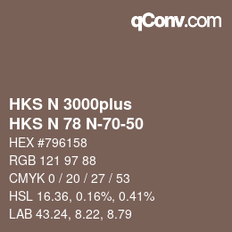 カラーコード: HKS N 3000plus - HKS N 78 N-70-50 | qconv.com
