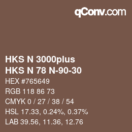 Farbcode: HKS N 3000plus - HKS N 78 N-90-30 | qconv.com