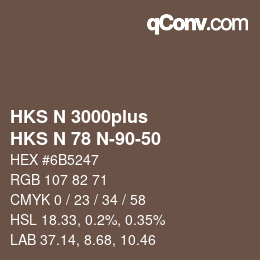 Color code: HKS N 3000plus - HKS N 78 N-90-50 | qconv.com