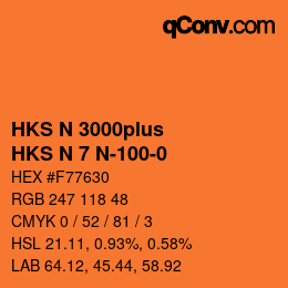 Color code: HKS N 3000plus - HKS N 7 N-100-0 | qconv.com