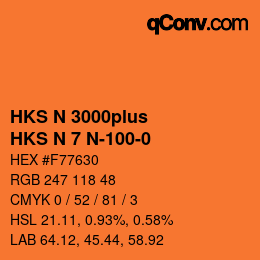 Código de color: HKS N 3000plus - HKS N 7 N-100-0 | qconv.com