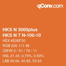 Code couleur: HKS N 3000plus - HKS N 7 N-100-10 | qconv.com