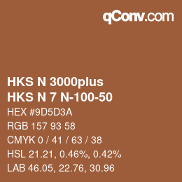 Color code: HKS N 3000plus - HKS N 7 N-100-50 | qconv.com
