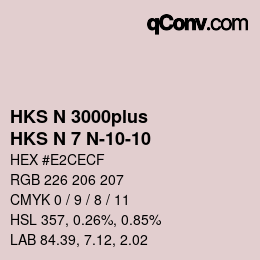 Color code: HKS N 3000plus - HKS N 7 N-10-10 | qconv.com