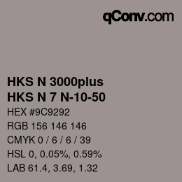Código de color: HKS N 3000plus - HKS N 7 N-10-50 | qconv.com