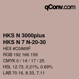 Code couleur: HKS N 3000plus - HKS N 7 N-20-30 | qconv.com