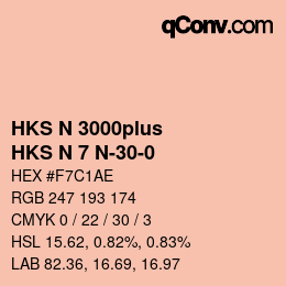 Color code: HKS N 3000plus - HKS N 7 N-30-0 | qconv.com