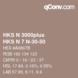 Farbcode: HKS N 3000plus - HKS N 7 N-30-50 | qconv.com