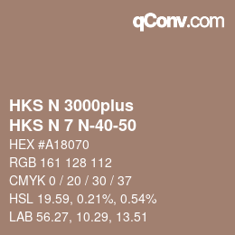 Color code: HKS N 3000plus - HKS N 7 N-40-50 | qconv.com