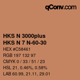 Farbcode: HKS N 3000plus - HKS N 7 N-60-30 | qconv.com