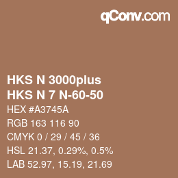 Farbcode: HKS N 3000plus - HKS N 7 N-60-50 | qconv.com