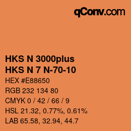 Code couleur: HKS N 3000plus - HKS N 7 N-70-10 | qconv.com