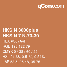 Code couleur: HKS N 3000plus - HKS N 7 N-70-30 | qconv.com
