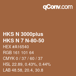 Color code: HKS N 3000plus - HKS N 7 N-80-50 | qconv.com