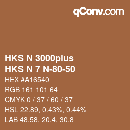Farbcode: HKS N 3000plus - HKS N 7 N-80-50 | qconv.com