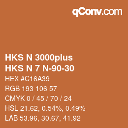 Color code: HKS N 3000plus - HKS N 7 N-90-30 | qconv.com