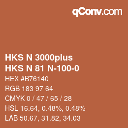 Color code: HKS N 3000plus - HKS N 81 N-100-0 | qconv.com