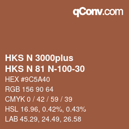 Código de color: HKS N 3000plus - HKS N 81 N-100-30 | qconv.com