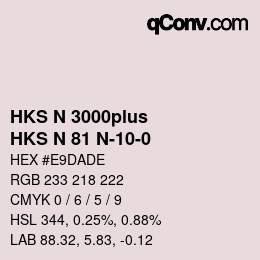 Código de color: HKS N 3000plus - HKS N 81 N-10-0 | qconv.com