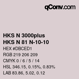 Color code: HKS N 3000plus - HKS N 81 N-10-10 | qconv.com