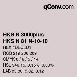 Color code: HKS N 3000plus - HKS N 81 N-10-10 | qconv.com