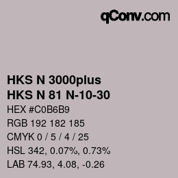Code couleur: HKS N 3000plus - HKS N 81 N-10-30 | qconv.com
