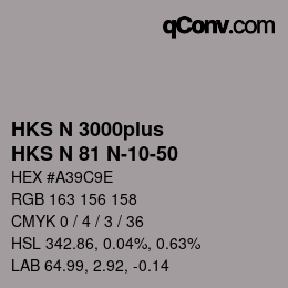 颜色代码: HKS N 3000plus - HKS N 81 N-10-50 | qconv.com