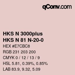 Farbcode: HKS N 3000plus - HKS N 81 N-20-0 | qconv.com