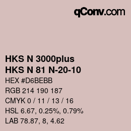 Código de color: HKS N 3000plus - HKS N 81 N-20-10 | qconv.com