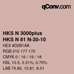 Color code: HKS N 3000plus - HKS N 81 N-30-10 | qconv.com