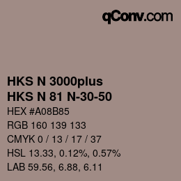Code couleur: HKS N 3000plus - HKS N 81 N-30-50 | qconv.com