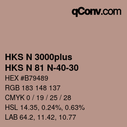 Code couleur: HKS N 3000plus - HKS N 81 N-40-30 | qconv.com