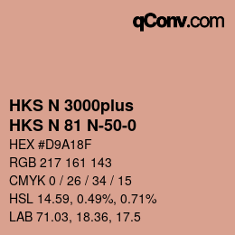Color code: HKS N 3000plus - HKS N 81 N-50-0 | qconv.com