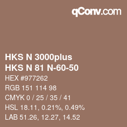 Código de color: HKS N 3000plus - HKS N 81 N-60-50 | qconv.com