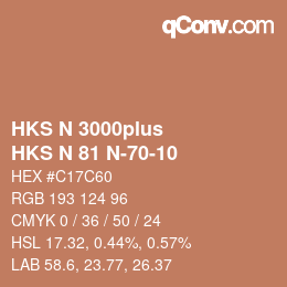 Farbcode: HKS N 3000plus - HKS N 81 N-70-10 | qconv.com