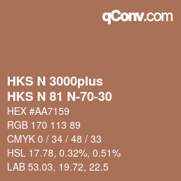 Color code: HKS N 3000plus - HKS N 81 N-70-30 | qconv.com