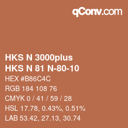 Color code: HKS N 3000plus - HKS N 81 N-80-10 | qconv.com