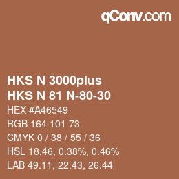 Color code: HKS N 3000plus - HKS N 81 N-80-30 | qconv.com