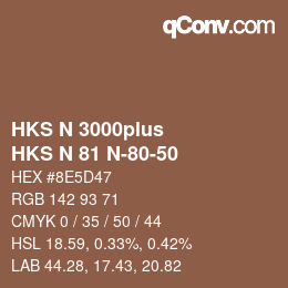 颜色代码: HKS N 3000plus - HKS N 81 N-80-50 | qconv.com