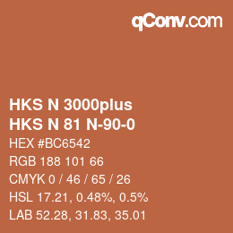 Color code: HKS N 3000plus - HKS N 81 N-90-0 | qconv.com