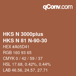 Farbcode: HKS N 3000plus - HKS N 81 N-90-30 | qconv.com