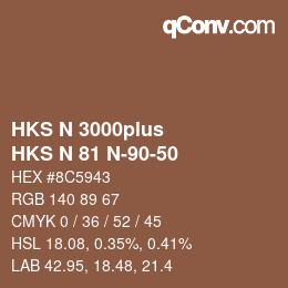 カラーコード: HKS N 3000plus - HKS N 81 N-90-50 | qconv.com