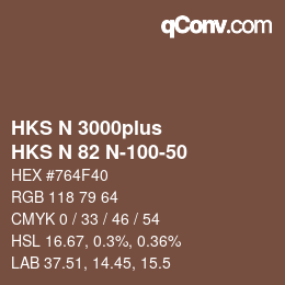 Farbcode: HKS N 3000plus - HKS N 82 N-100-50 | qconv.com