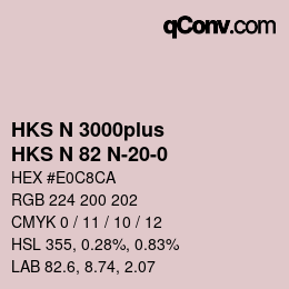 Color code: HKS N 3000plus - HKS N 82 N-20-0 | qconv.com