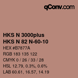 Color code: HKS N 3000plus - HKS N 82 N-60-10 | qconv.com