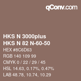 Color code: HKS N 3000plus - HKS N 82 N-60-50 | qconv.com