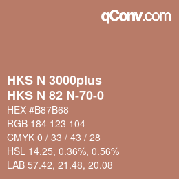 Color code: HKS N 3000plus - HKS N 82 N-70-0 | qconv.com