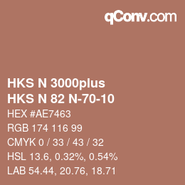 Farbcode: HKS N 3000plus - HKS N 82 N-70-10 | qconv.com